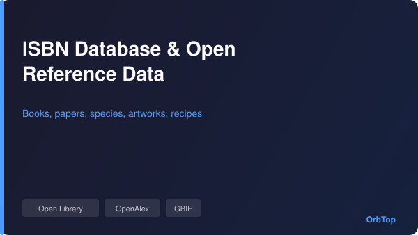 ISBN Database Access and Other Open Reference Data in Bulk