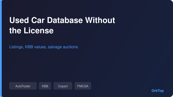 Used Car Database Access: Listings, Auctions, and Carrier Records in Bulk